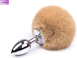 Jumada's Buttplug - Sexspeeltjes - Bunny Tail Butt Plug - Konijnenstaartje - Fluffy - Bruin — thumbnail 1