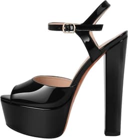 Dames Sandalen - Hoge Hakken - Feestelijk Gelegenheid - Plateau Blokhak - 5 cm Hakhoogte — thumbnail 1