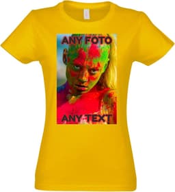 Dames T-shirt Zelf Ontwerpen met Foto en Tekst Voor- en Achterkant — thumbnail 1