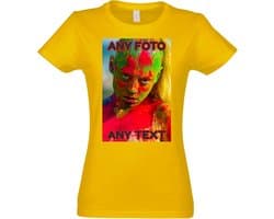 Dames T-shirt Zelf Ontwerpen met Foto en Tekst Voor- en Achterkant
