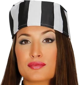 Sexy Gevangenis Kostuum Vrouwen Wit Zwart Uniform Feestelijk Verkleedkostuum Maat XL — thumbnail 3