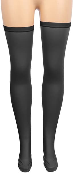 Zeloria Wetlook Kousen PU Leer – Zwart – Overknee Kousen met Stretch – Dames Stockings L-XXL — thumbnail 9