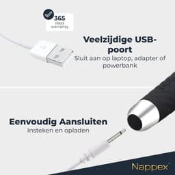 DC Kabel - USB naar DC Oplader - USB DC Oplaadkabel 2.5mm - 80cm - Wit — thumbnail 5
