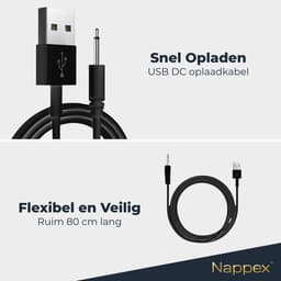 DC Kabel - USB naar DC Oplader - USB DC Oplaadkabel 2.5mm - 80cm - Zwart - Vibrator Oplader - Sex Toys - Vibrators voor Vrouwen & Mannen Kabel - Erotiek - Wand Seksspeeltjes - Dildo - Masturbator - Buttplug - Cockring - USB DC 5v - 80cm - Zwart — thumbnail 2
