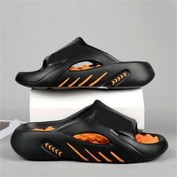 Massage Pantoffels - Comfortabele Sandalen - Binnen en Buiten - Antislip Zool - Maat 42-43 - Zwart Groen — thumbnail 2