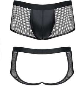 Wetlook en mesh Men's shorts - Black — thumbnail 4