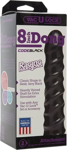DocJohnson - Dildo Zwart - 20.32 cm -  Vac-U-Lock Raging Hard Ons Dong 8 Inch — thumbnail 4