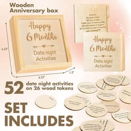Houten Jubileumgeschenken - Date Night Box - Koppels Verbinden - 52 Datum Ideeën - 11 x 11 x 3 cm — thumbnail 3