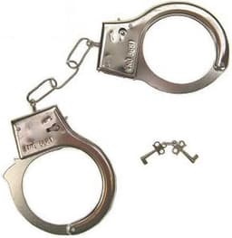 Okado Politie Handboeien Carnaval – Metaal – Inclusief Sleutels – Verkleedaccessoire voor Volwassenen – Zilver — thumbnail 1