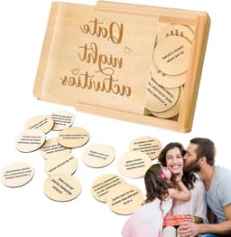 Koppelspellen - Date Night - Relatie Versterken - 52 Ideeën - Houten Box - Natuurlijk — thumbnail 1