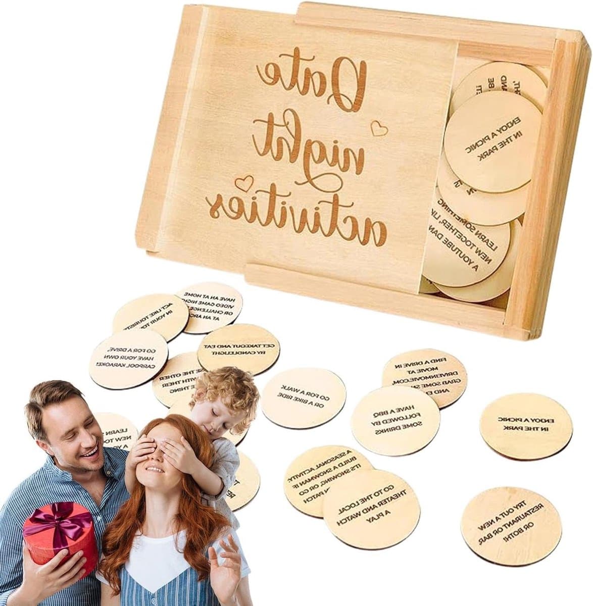 Spelletjes voor koppels - Date night box - Romantische avonden - 52 unieke activiteiten - 11x11x3 cm - Niet gespecificeerd — afbeelding 1