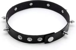 Allecto Plus - Dames Punk Goth Metal Spike Studded Choker Ketting zwart leer - Trendy Gothic accessoire met spikes - Rock chic sieraad met studs - Verstelbare kraag - Stoere halsketting — thumbnail 3