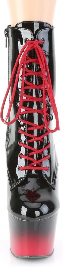 Pleaser - ADORE-1020BR-H Plateau Laarzen, Paaldans schoenen - Paaldans schoenen - 42 shoes - Zwart/Rood — thumbnail 2