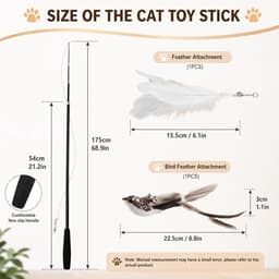Telescopische hengel voor katten, 175 cm — thumbnail 2