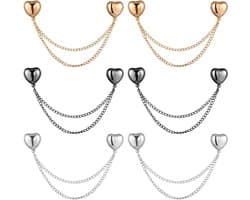 6st Magnetische Kledingspelden, Multifunctionele Sterke Magneetspeld voor Het Bevestigen van de Zoom van Kleding Lange Broekspijpen Mouwen van Shirts(Hartstijl)