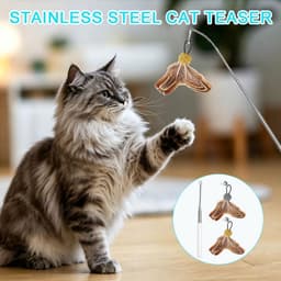 Interactieve kattenhengel met schaalbare stangen, kattenspeelgoedstaaf met veren voor kittens of katten — thumbnail 2