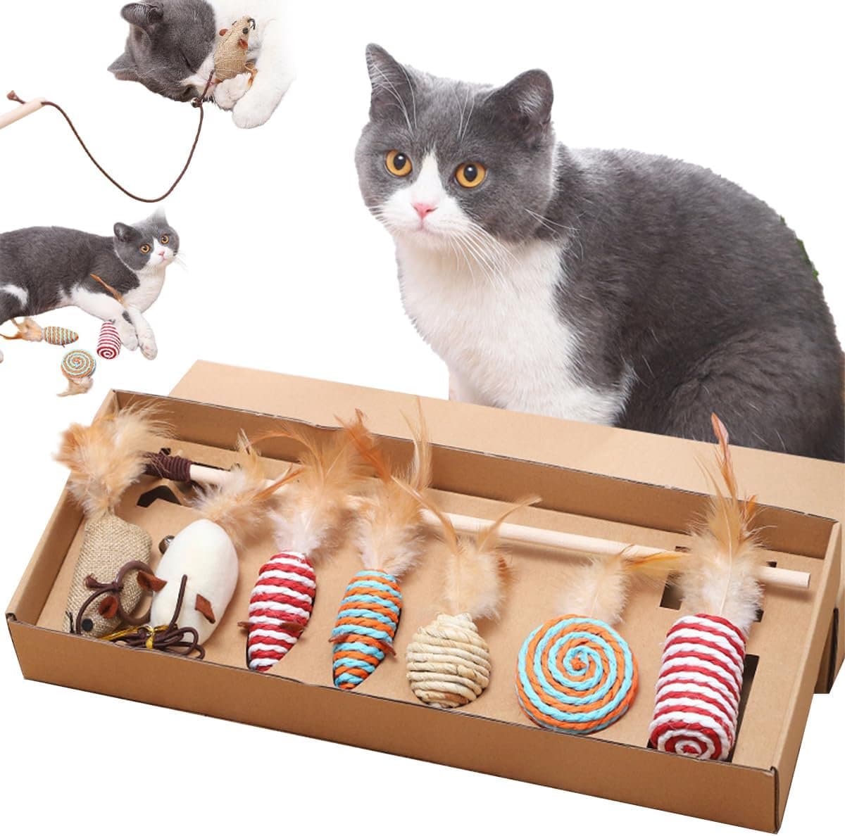 7-delige kattenspeelgoedset — afbeelding 1