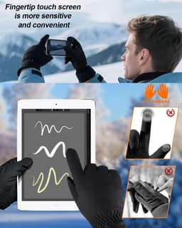 Handschoenen, waterdichte winterhandschoenen met touch-functie, geschikt voor skiën, wandelen, winddicht en warm, fietsen, motorrijden en outdooractiviteiten — thumbnail 5