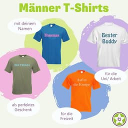Bedrukbaar T-shirt voor Heren met Eigen Tekst of Leuke Tekst - Persoonlijk Cadeau — thumbnail 2