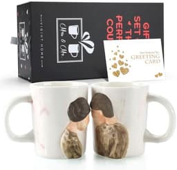 Romantische koffiekopjes set voor koppels - 400 ml, perfect voor Valentijnsdag, bruiloften en verjaardagen — thumbnail 1