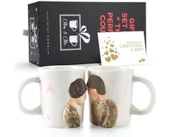 Romantische koffiekopjes set voor koppels - 400 ml, perfect voor Valentijnsdag, bruiloften en verjaardagen