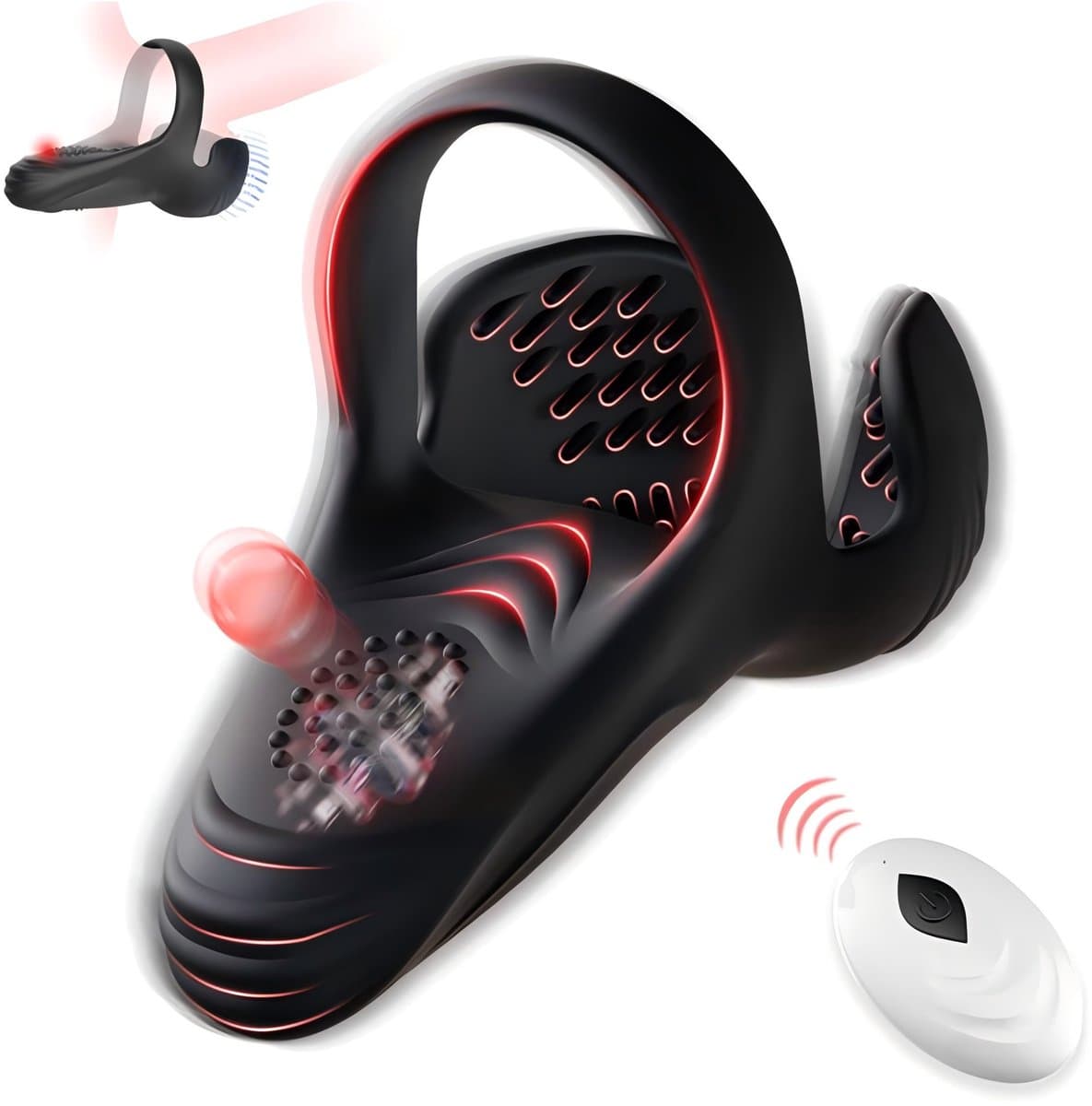 Daity Siliconen Vibrerende Cockring – Penisring met 10 Vibratiestanden & Afstandsbediening – Testikel Stimulator enPerineum Massage – Voor Lange & Stevige Erectie – Sex Toy voor Mannen & Koppels — afbeelding 1