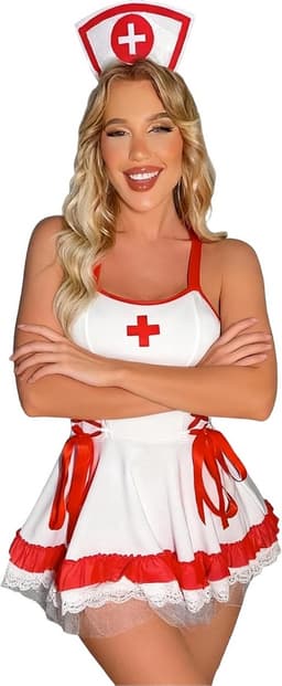 Aantrekkelijk Verpleegster Kostuum Dames Erotisch Cosplay Set Inclusief Hoedje en Slipje — thumbnail 7