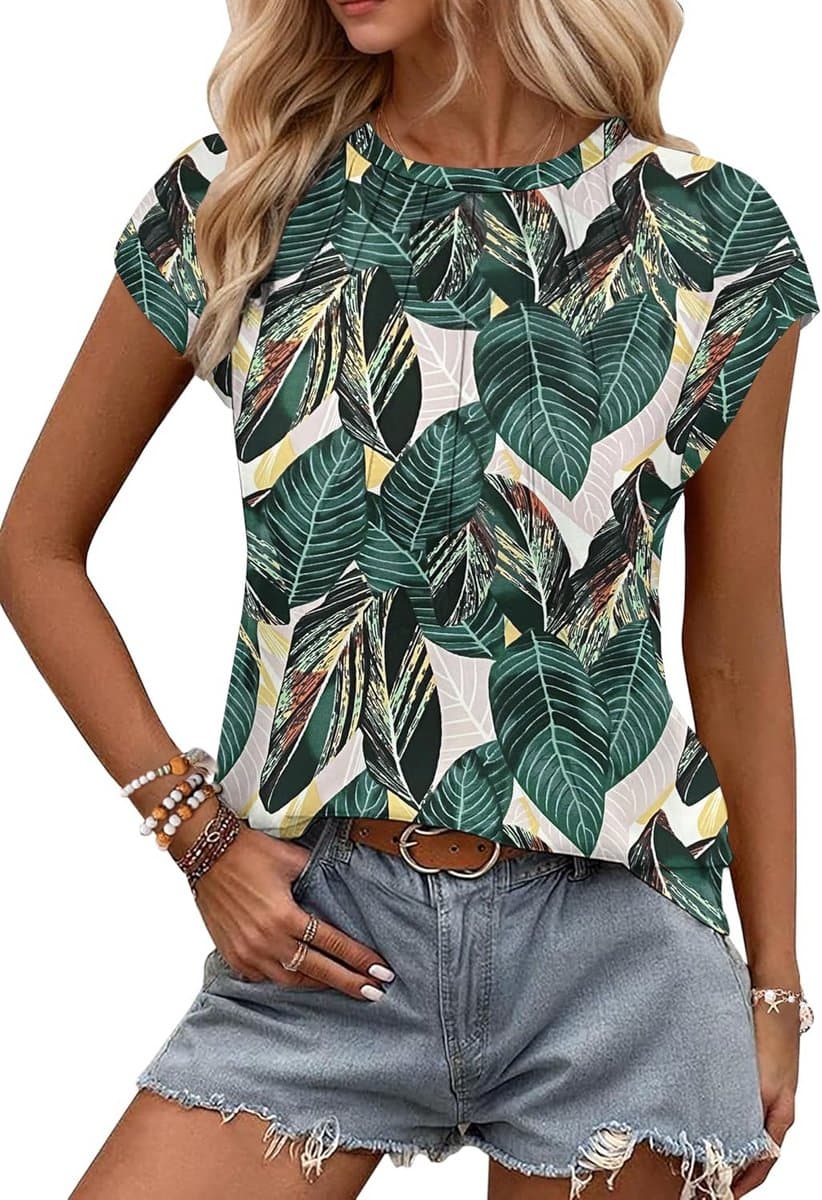 Dames T-shirt Zomer Korte Mouw V-hals Off Shoulder Elegant Top — afbeelding 1
