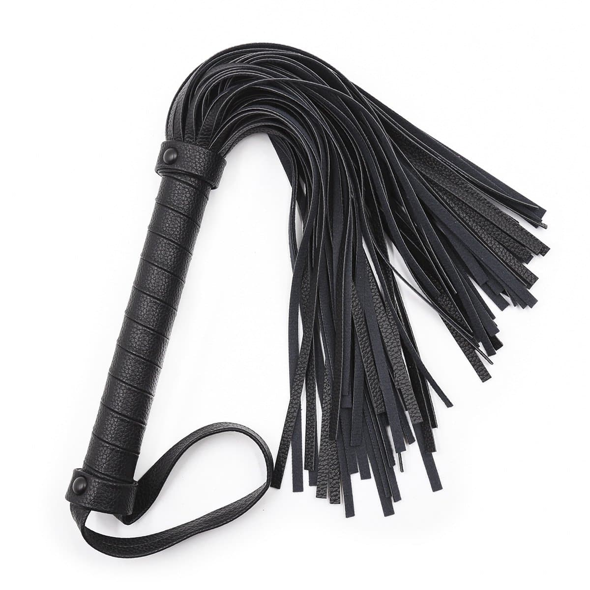Paardrijzweep - Leren zweep - Seksspeeltje voor volwassenen - Seksspeeltje - Spel voor volwassenen - Unisex - Geschikt voor rollenspellen - Zwart - 42 cm — afbeelding 1