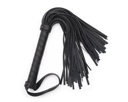 Paardrijzweep - Leren zweep - Seksspeeltje voor volwassenen - Seksspeeltje - Spel voor volwassenen - Unisex - Geschikt voor rollenspellen - Zwart - 42 cm