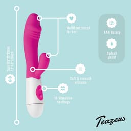 Teazers - Tarzan Vibrator - Rabbit Vibrator voor Beginners - Vibrators voor Vrouwen - Sex Toys voor Vrouwen - G-Spot Vibrator - Dildo - Clitoris Stimulator - Roze — thumbnail 3