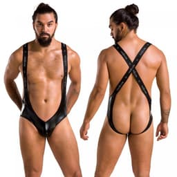 Passion - Body Bruno - heren body- zwart - XXL/XXXL — thumbnail 1