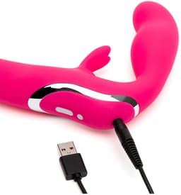 Happy Rabbit - Strapless Strap-On Rabbit Vibe Roze — thumbnail 5