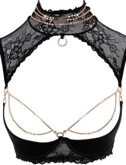 Abierta Fina Elegante Jarretel Set Met Open Kruisje - Zwart — thumbnail 6