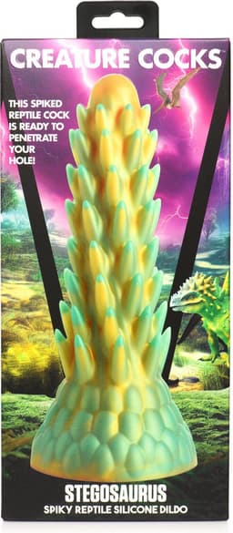 Stegosaurus Spiky Reptiel Dildo - Groen — thumbnail 5