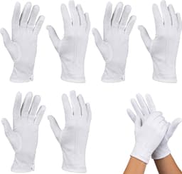 Handschoenen Zachte Verstelbare Witte Handschoenen Met Knopen Elegante Handschoenen Voor Kostuum, Ceremonie, Dansoptreden, Sieraden Inspectie, Munten en Zilverwerk Verzorging — thumbnail 1