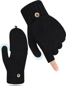 Vingerloze Handschoenen met Kap - Warm Gebreid - Thermisch en Touchscreen - Ideaal voor Sport en Autorijden - ShopVlot — thumbnail 1