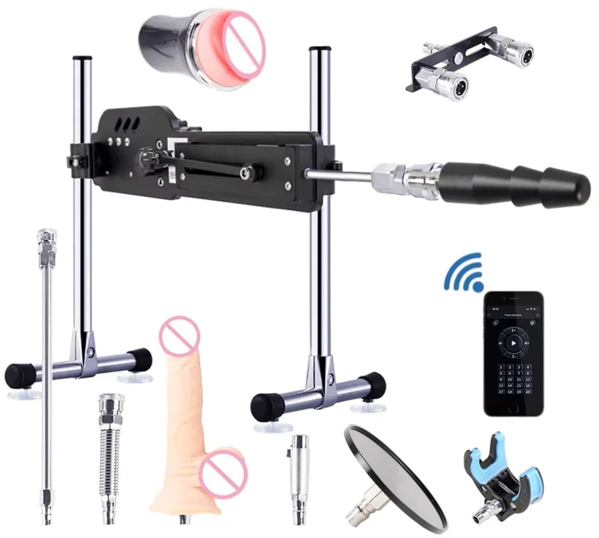 HOB Sex Machine - incl. Toys - Fuck Machine - Met App en Afstandbediening - In Hoogte Verstelbaar - Stotende Dildo - Voor Mannen en Vrouwen - Neukmachine — afbeelding 1