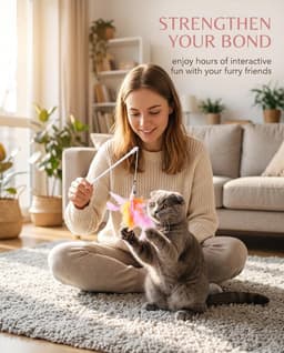 8 stuks Kattenspeelgoed veren vervanging hoofden met klokken - Natuurveren voor Katzengel, Interactieve speelgoed en beweging accessoires, aanhanger voor kitten Indoor Katten Federwedel veren — thumbnail 4