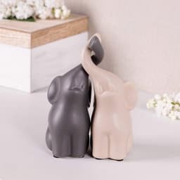 Verliefde olifanten set van 2 - Keramische decoratie 11 cm — thumbnail 3