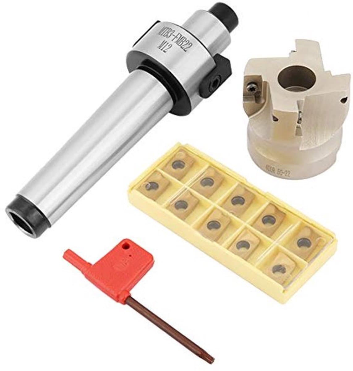 Frezen, 400R-50-22 Frees Cutter, Houder Uitbreiding, 10 Stukken APMT1604 CNC Tungsten Carbide Inserts, voor Plaat, Hoek Ronderen Frezen — afbeelding 1