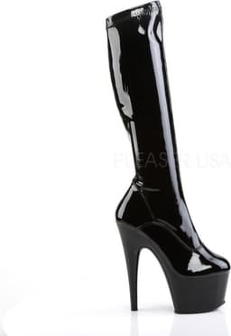 Adore-2000 plateau stretch lak knielaars met stiletto hak zwart - (EU 35 = US 5) - Pleaser — thumbnail 2