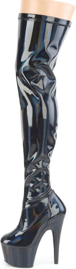 Pleaser - ADORE-3000HWR Plateau Overknee Laarzen - Paaldans schoenen - 39 Shoes - Zwart — thumbnail 3