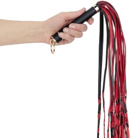 Fetish Collection - Flogger 64 cm - Rood en Zwart — thumbnail 4