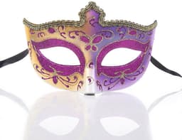 Gemaskerd bal kant masker taart helft gezicht dames dragen masker, 1 stuk, paars — thumbnail 1