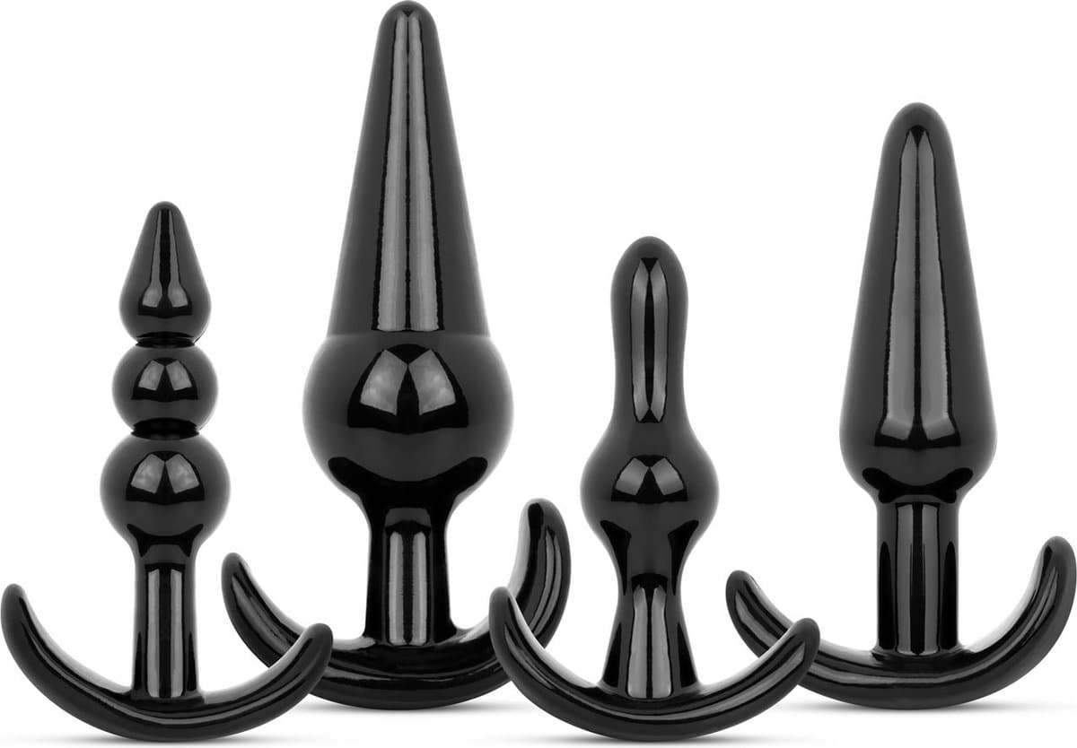 Butt Plug Set 4 Stuks - Zwart — afbeelding 1