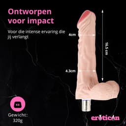 Eroticon Dildo - Realistisch - Ook voor anaal gebruik - 16.5 CM - Opzetstuk voor Sex Machine - Accessoire - 3XLR opzetstuk — thumbnail 2