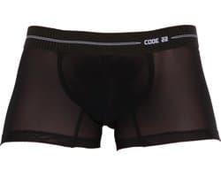 CODE 22 Sheer Mesh Trunk Black - MAAT S - Erotisch Heren Ondergoed - Boxershort voor Man - Sexy mannen Boxershort