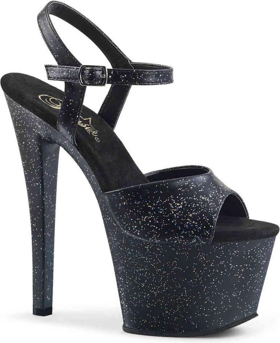 Pleaser - SKY-309MMG Sandaal met enkelband, Paaldans schoenen - Paaldans schoenen - 42 Shoes - Zwart — afbeelding 1