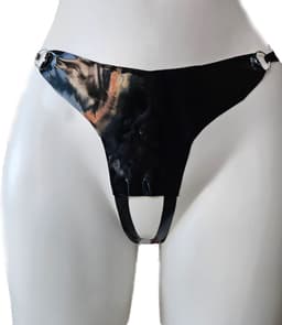 LATEX String S/M kruisloos Lingerie erotische slip glad rubber — thumbnail 4